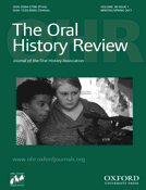 oral history review cover