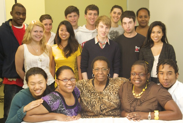 Brenda Travis with Students